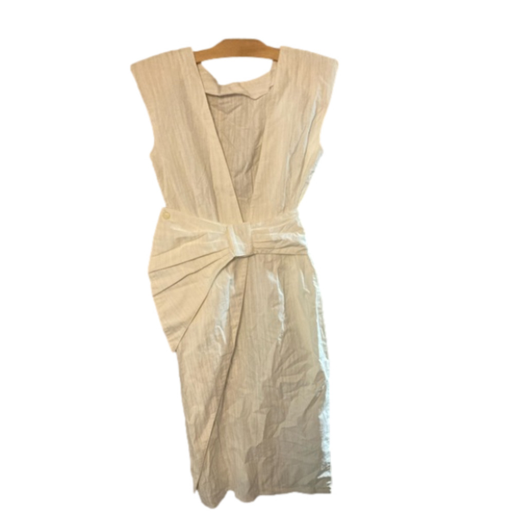 VINTAGE true wrap off white dress